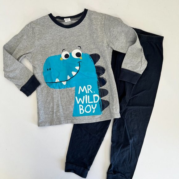 ✨ 5 for $25 ✨ Mr. Wild Boy Blue Dinosaur Matching Pant Set - Picture 3 of 9